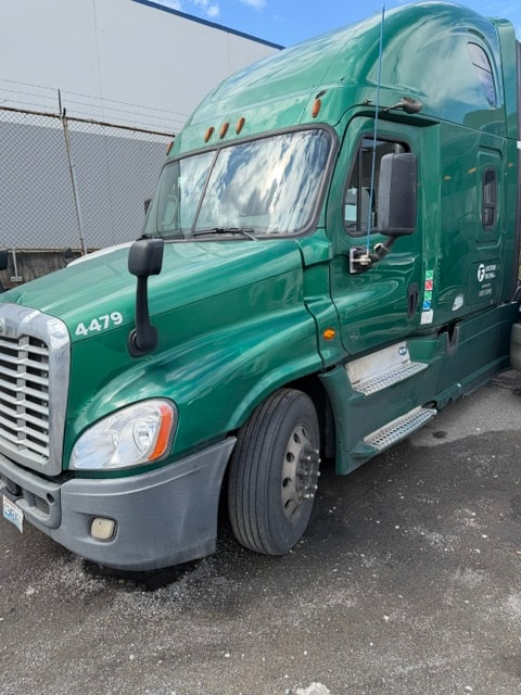Flintstone Trucking green Freightliner semi truck